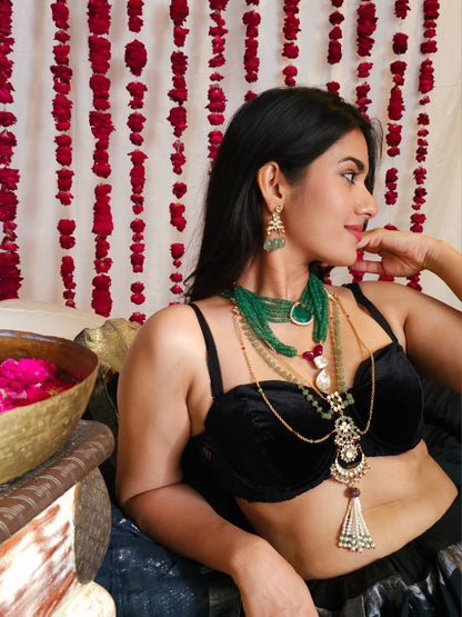 Pear moissanite gem necklace set