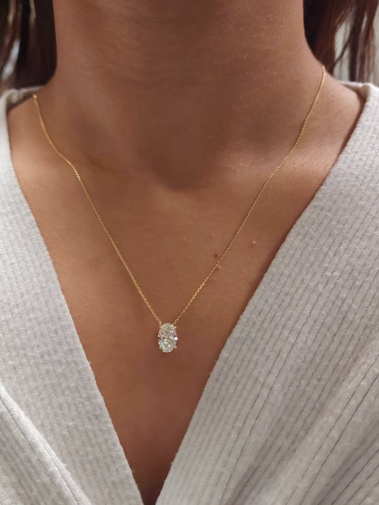 Eight carat moissanite cushion necklace