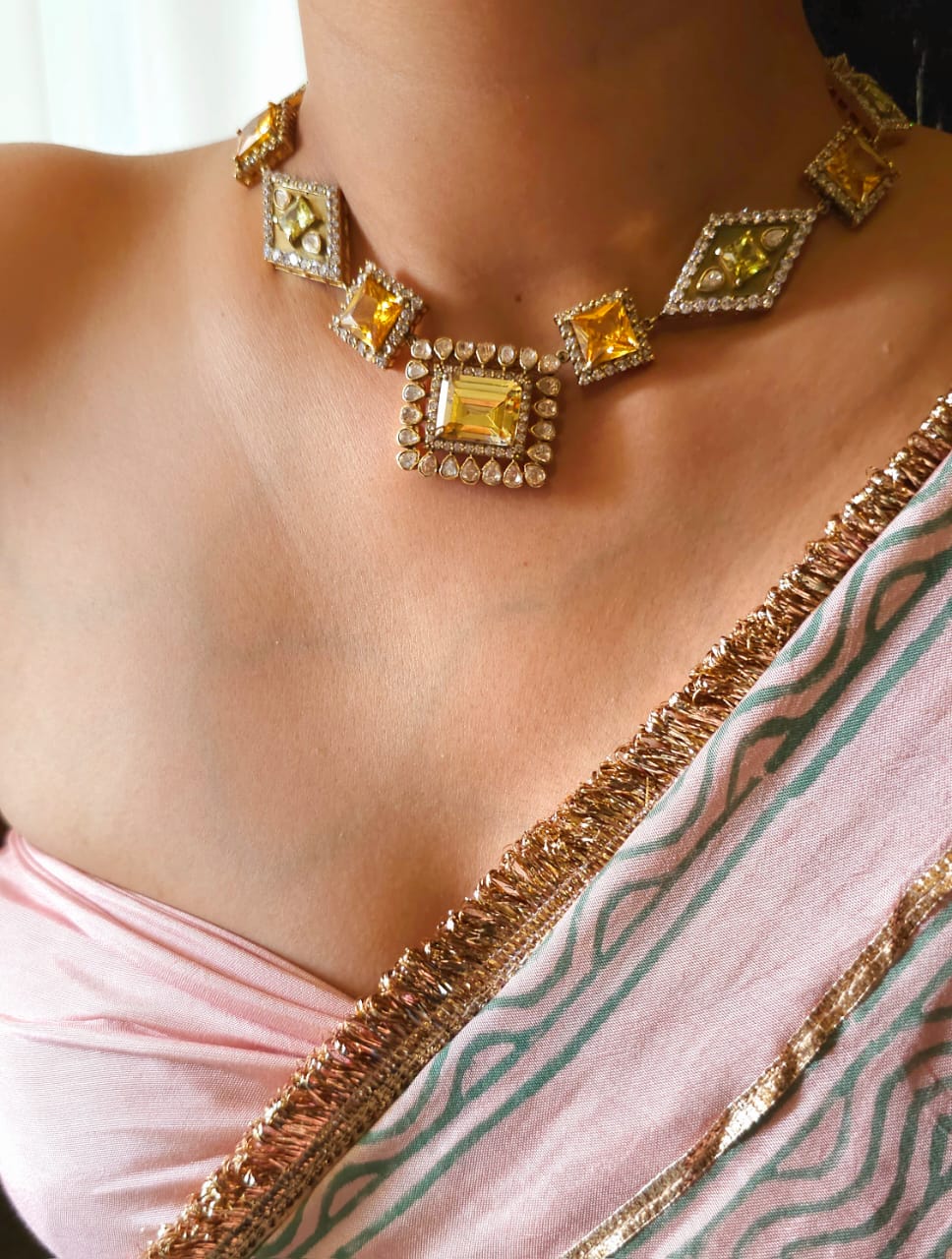 Carlton champagne silver necklace