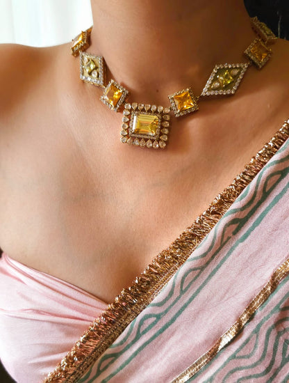 Carlton champagne silver necklace