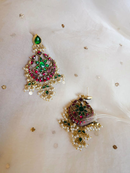 Rhodolite banarasi chandbali