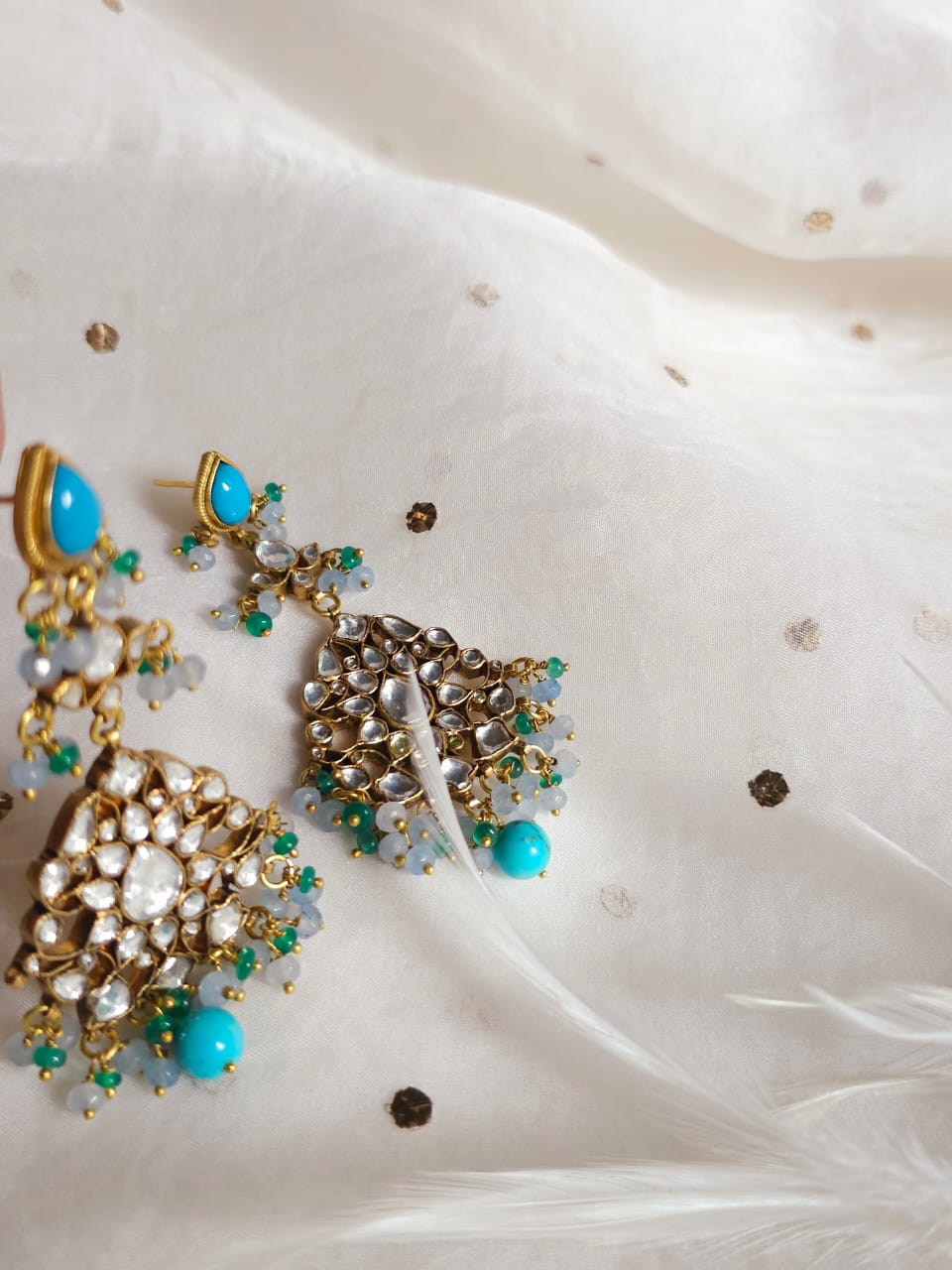 Kaagaz ke phool chandelier earrings
