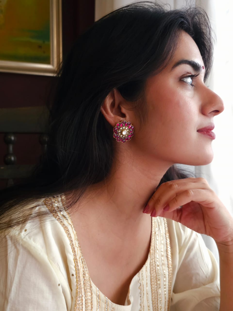 Rhodolite gulkand studs