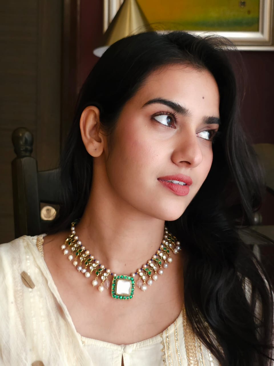 Marshmallow pillow collar necklace