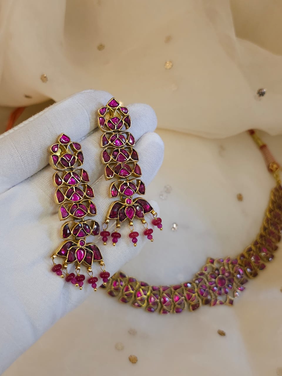 Red regalia earrings