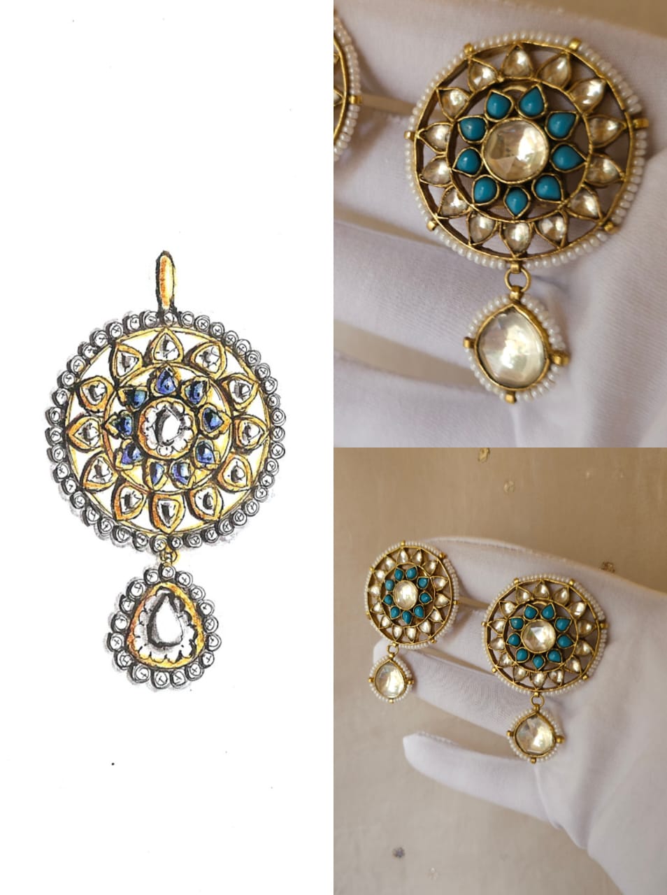 Santorini round studs