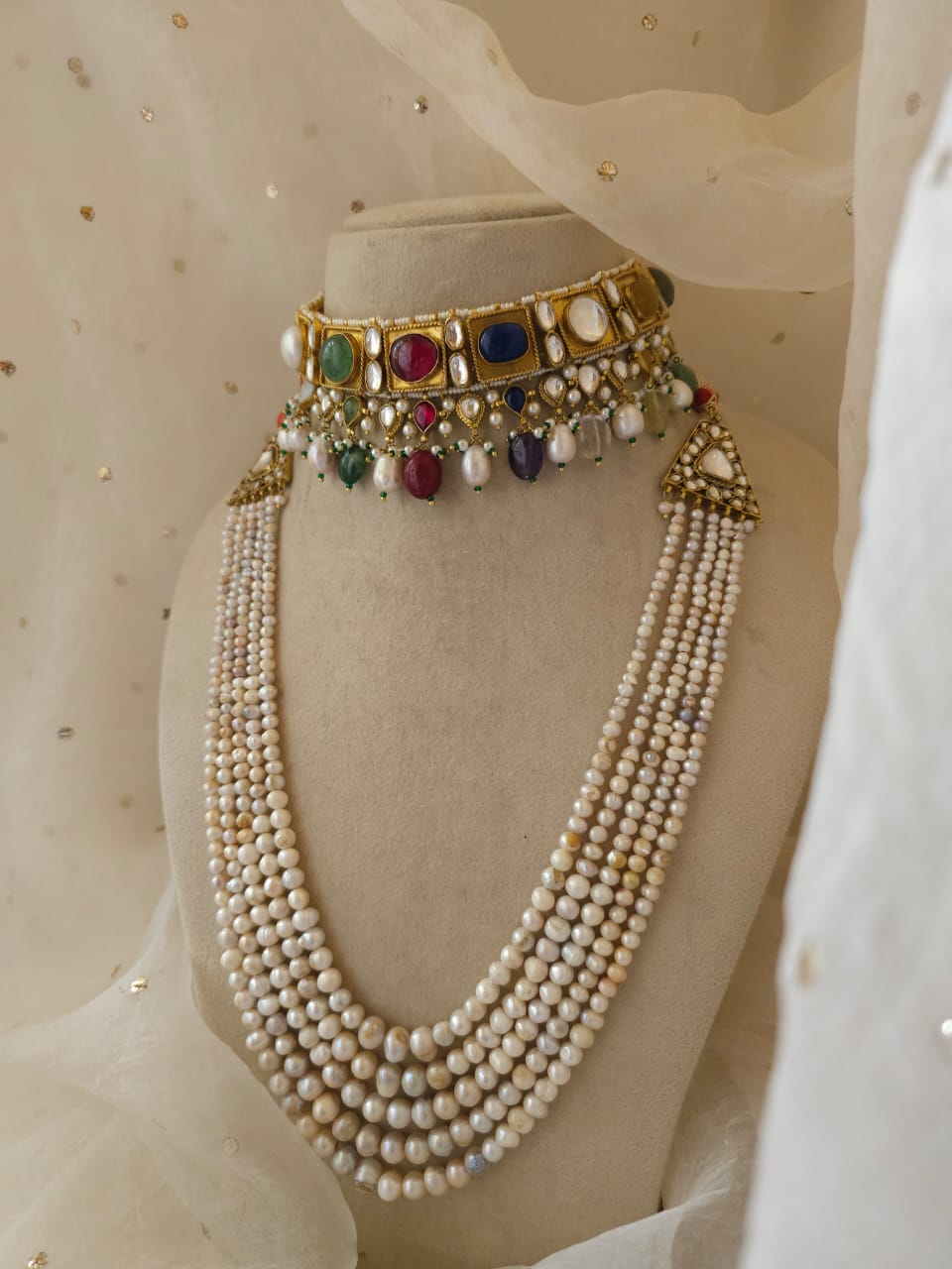 Imperial navratan alloy necklace