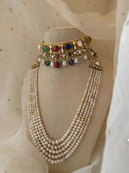 Imperial navratan alloy necklace