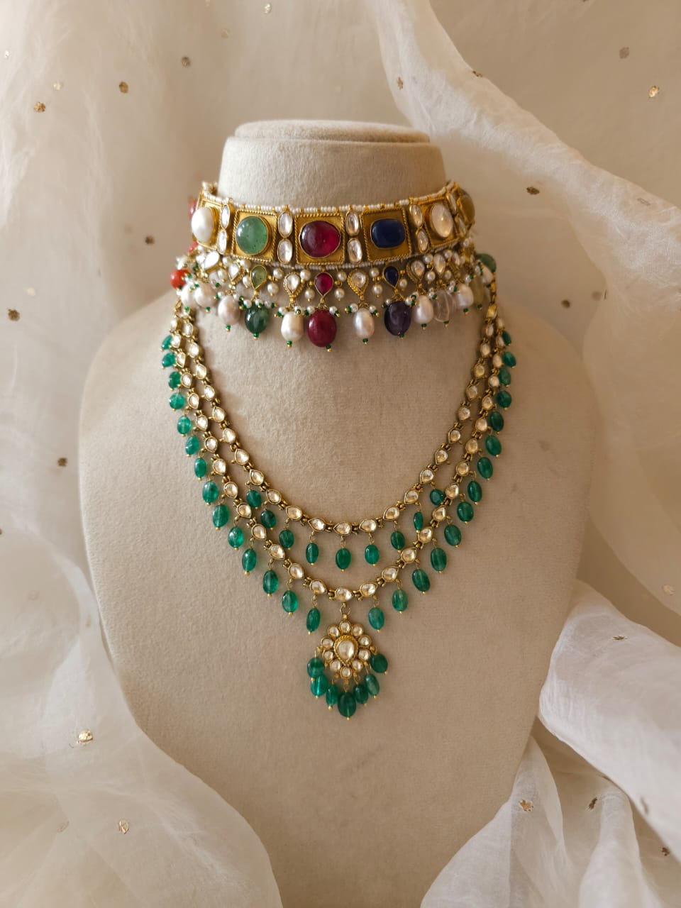 Imperial navratan alloy necklace