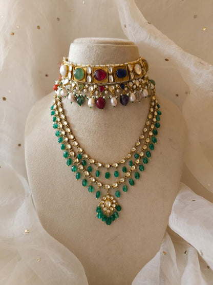 Imperial navratan alloy necklace