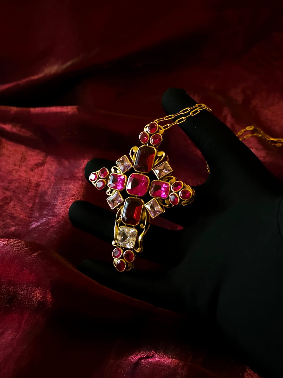 Karmel cross brooch pendant