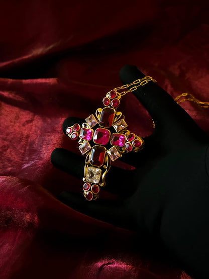 Karmel cross brooch pendant