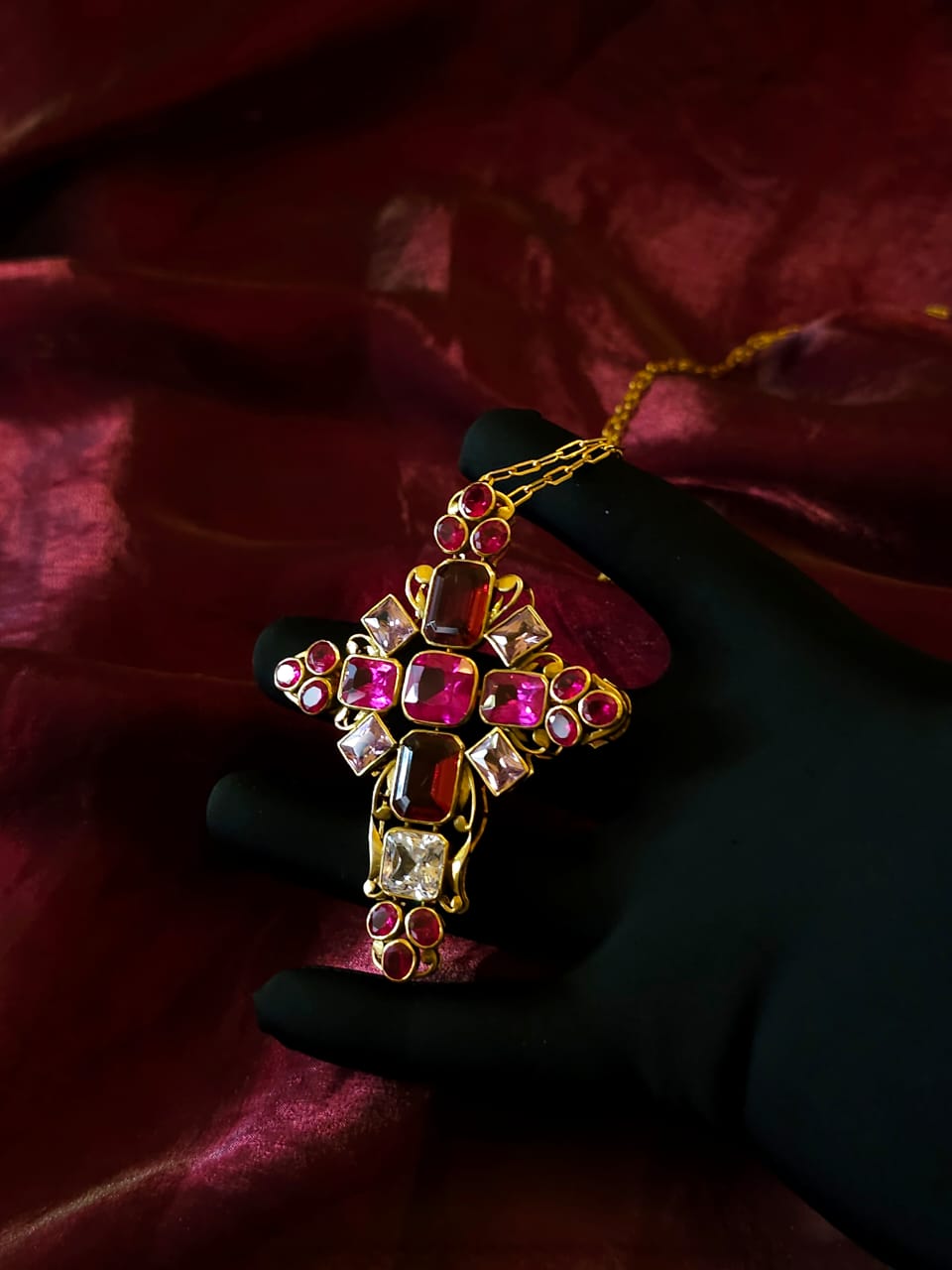 Karmel cross brooch pendant