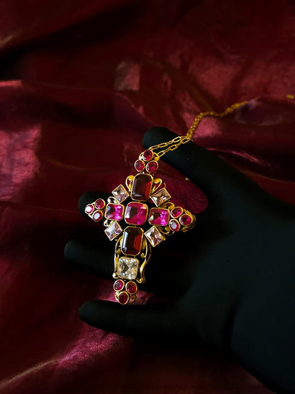 Karmel cross brooch pendant