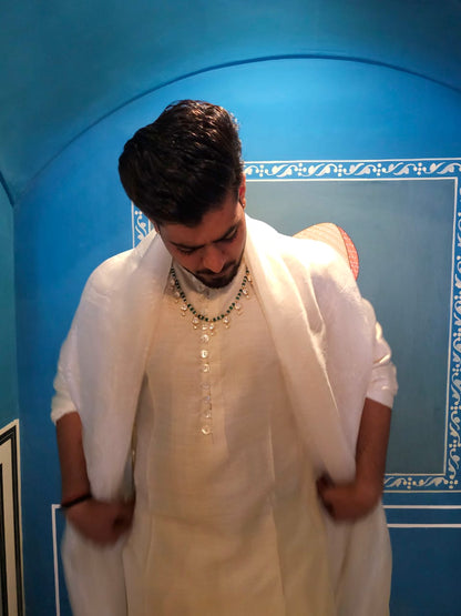 Sawai polki silver necklace