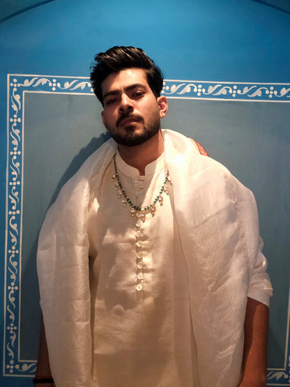 Sawai polki silver necklace