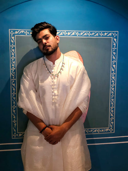 Sawai polki silver necklace