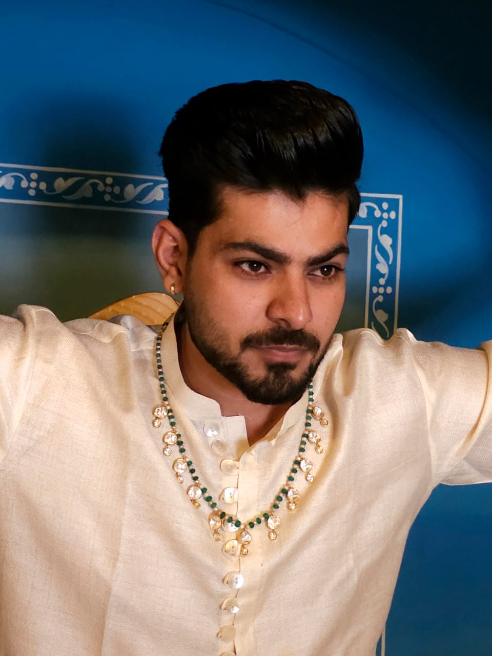 Sawai polki silver necklace