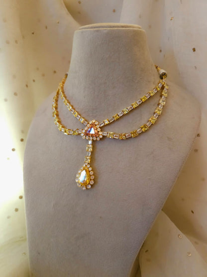 Sonja champagne silver necklace