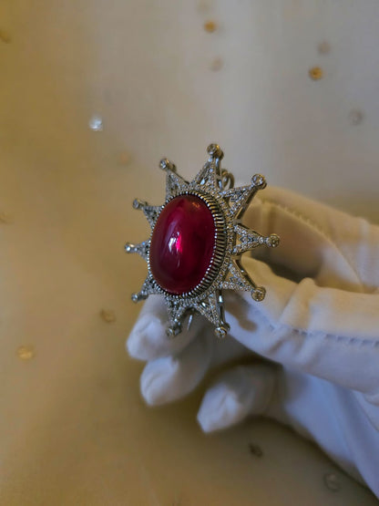 Rajaratna silver brooch