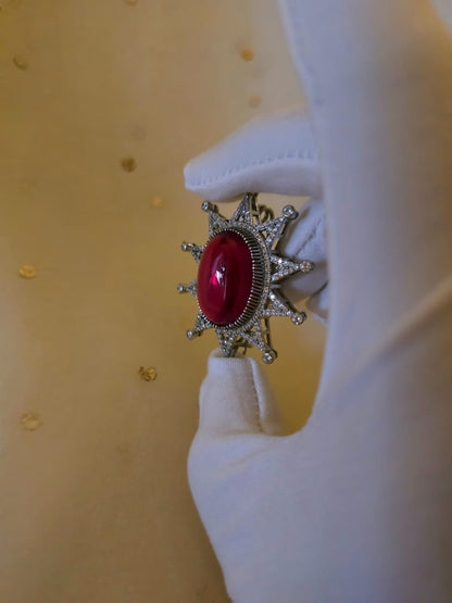 Rajaratna silver brooch