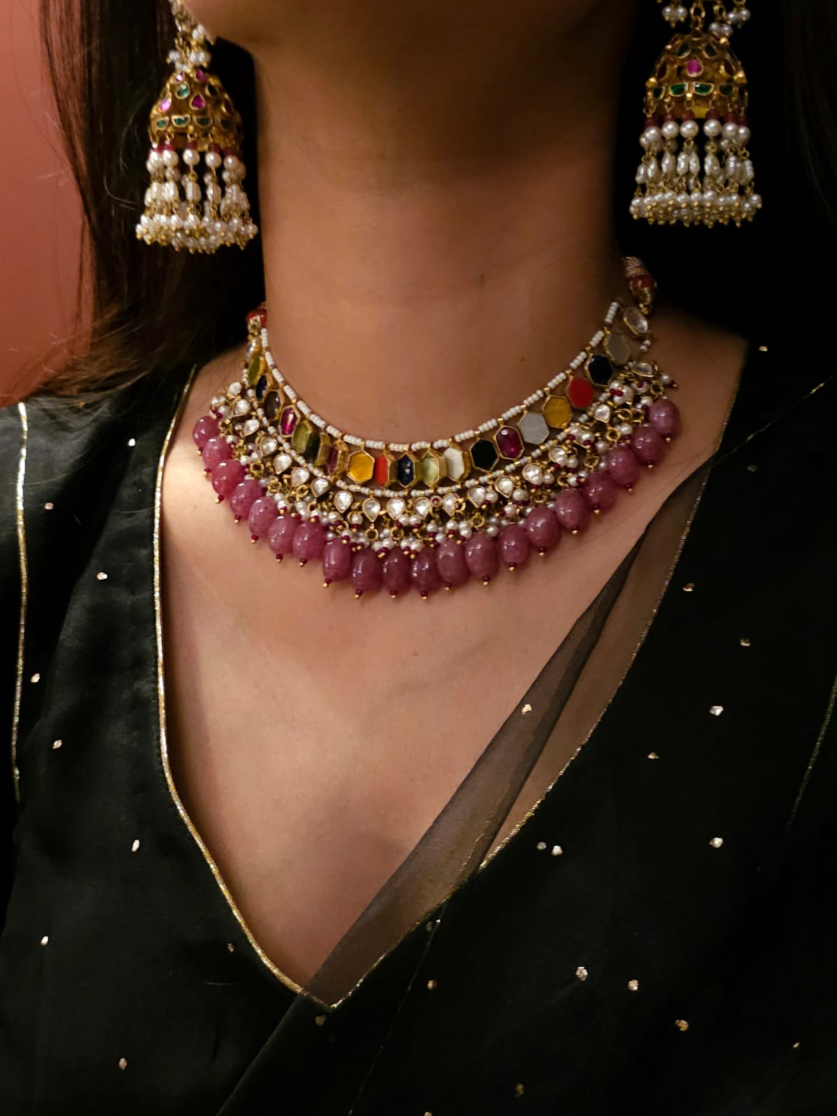 Deva-kamal navratan necklace