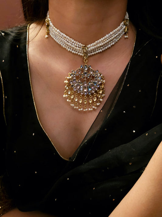 Chaitra chandra pearl necklace