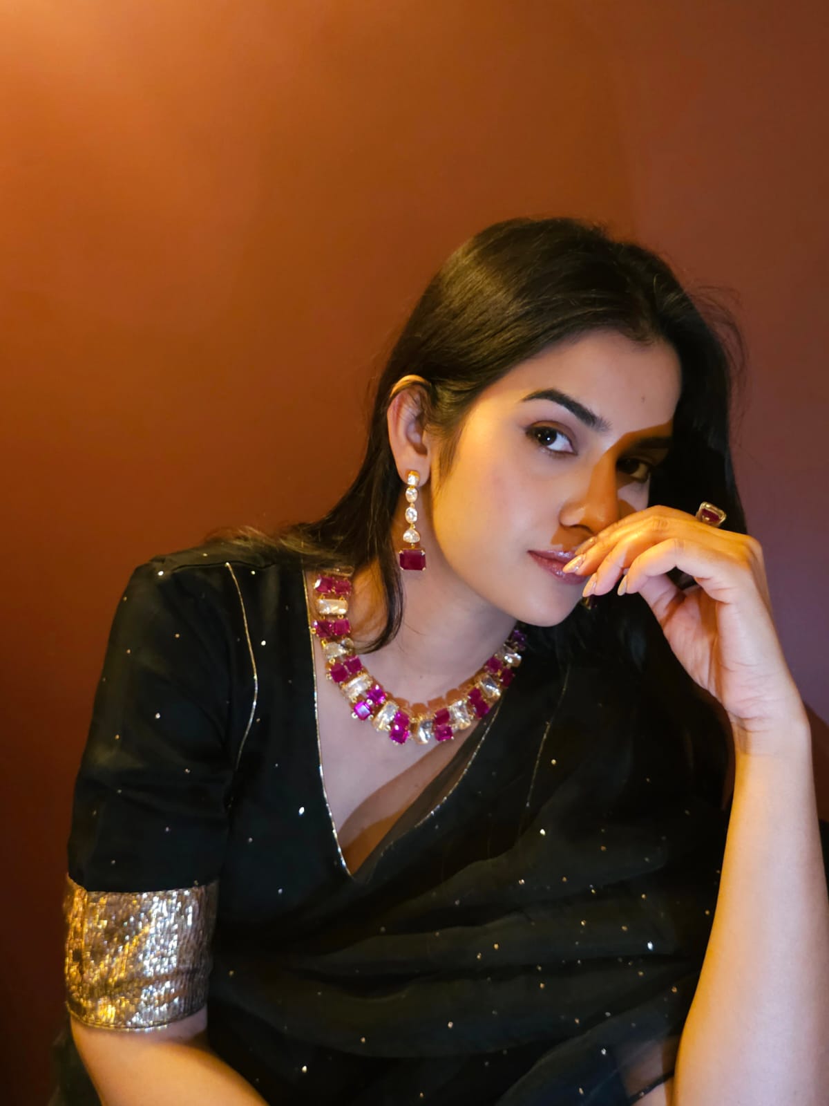 The ruby line polki necklace