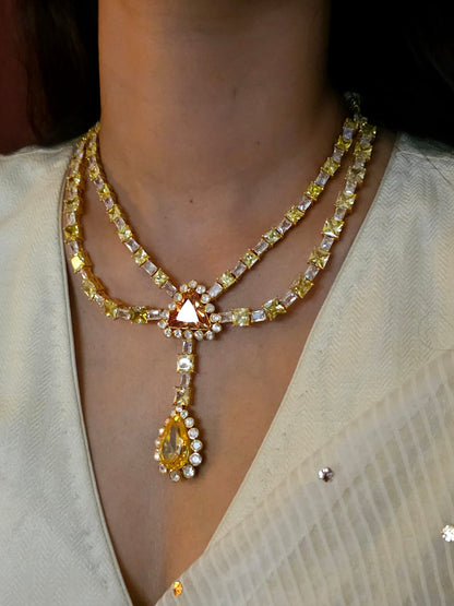 Sonja champagne silver necklace