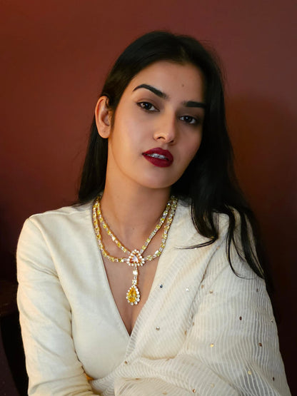 Sonja champagne silver necklace