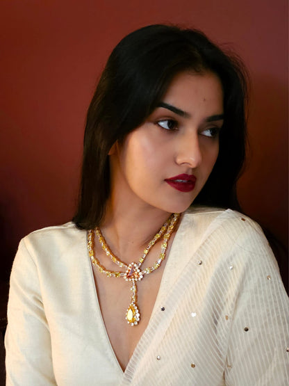 Sonja champagne silver necklace