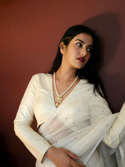 Cristal champagne silver necklace