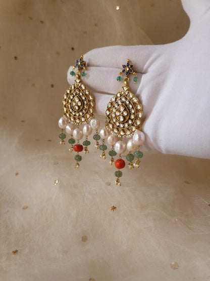Persimmon pearl earrings