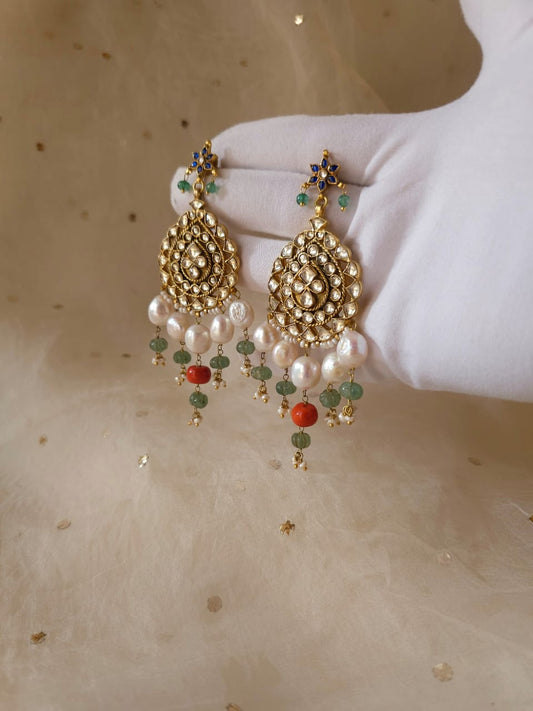 Persimmon pearl earrings