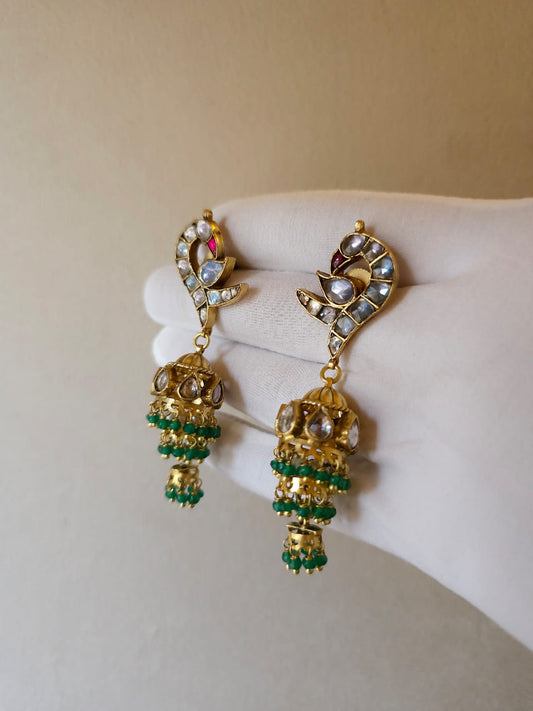 Pepper queen green jhumkas