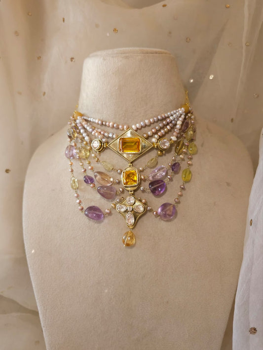 Tyrian ametrine silver necklace