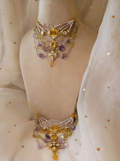 Tyrian ametrine silver necklace