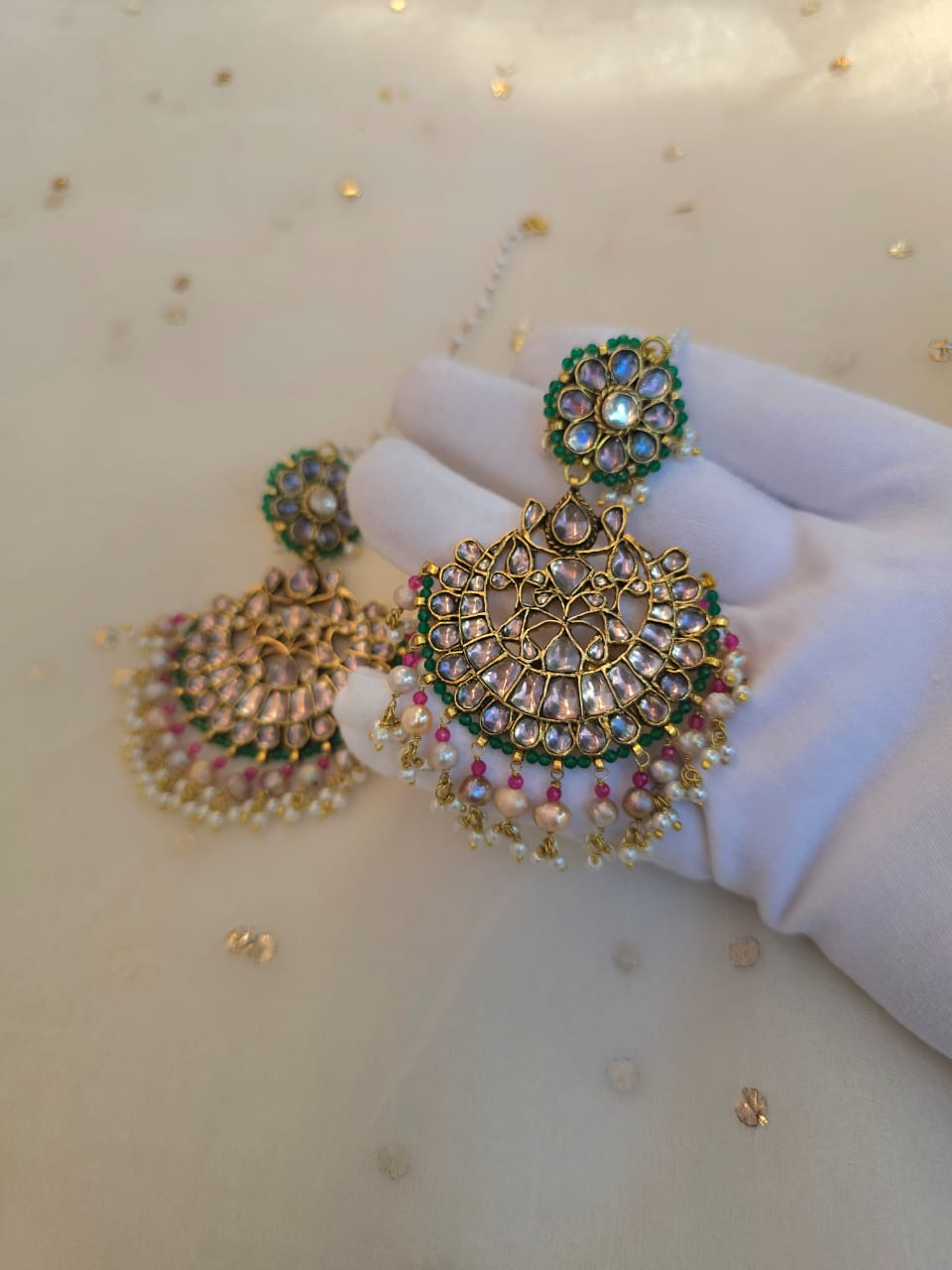 Golden belle antique chandbali