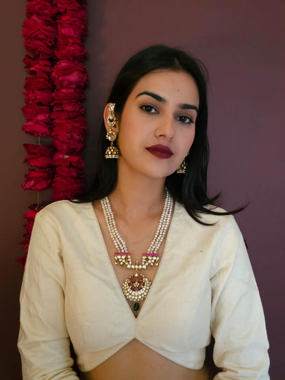 Rakta kamal pearl necklace