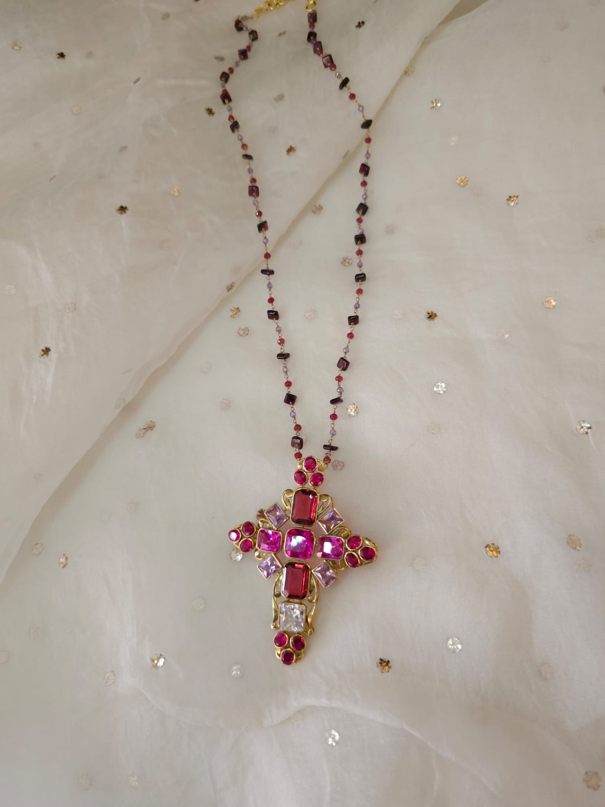 Karmel cross brooch pendant