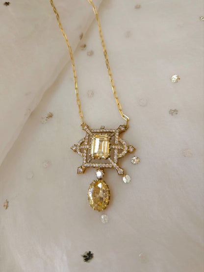 Cristal champagne silver necklace