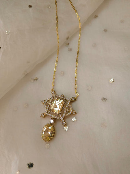 Cristal champagne silver necklace