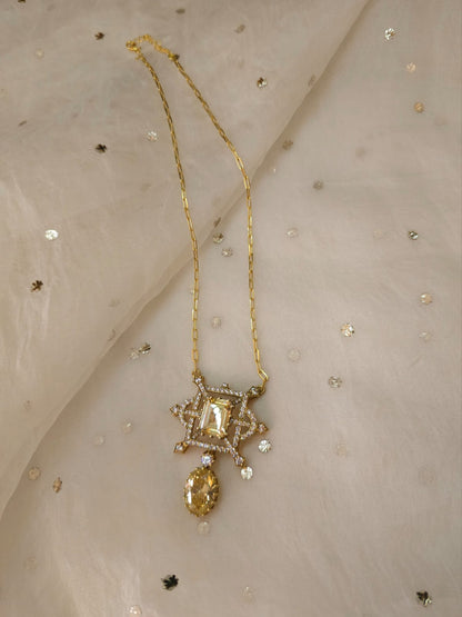 Cristal champagne silver necklace