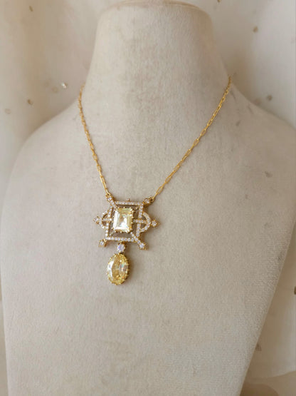 Cristal champagne silver necklace