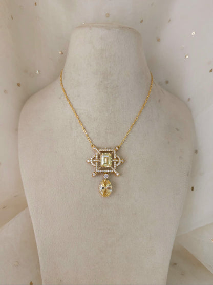 Cristal champagne silver necklace