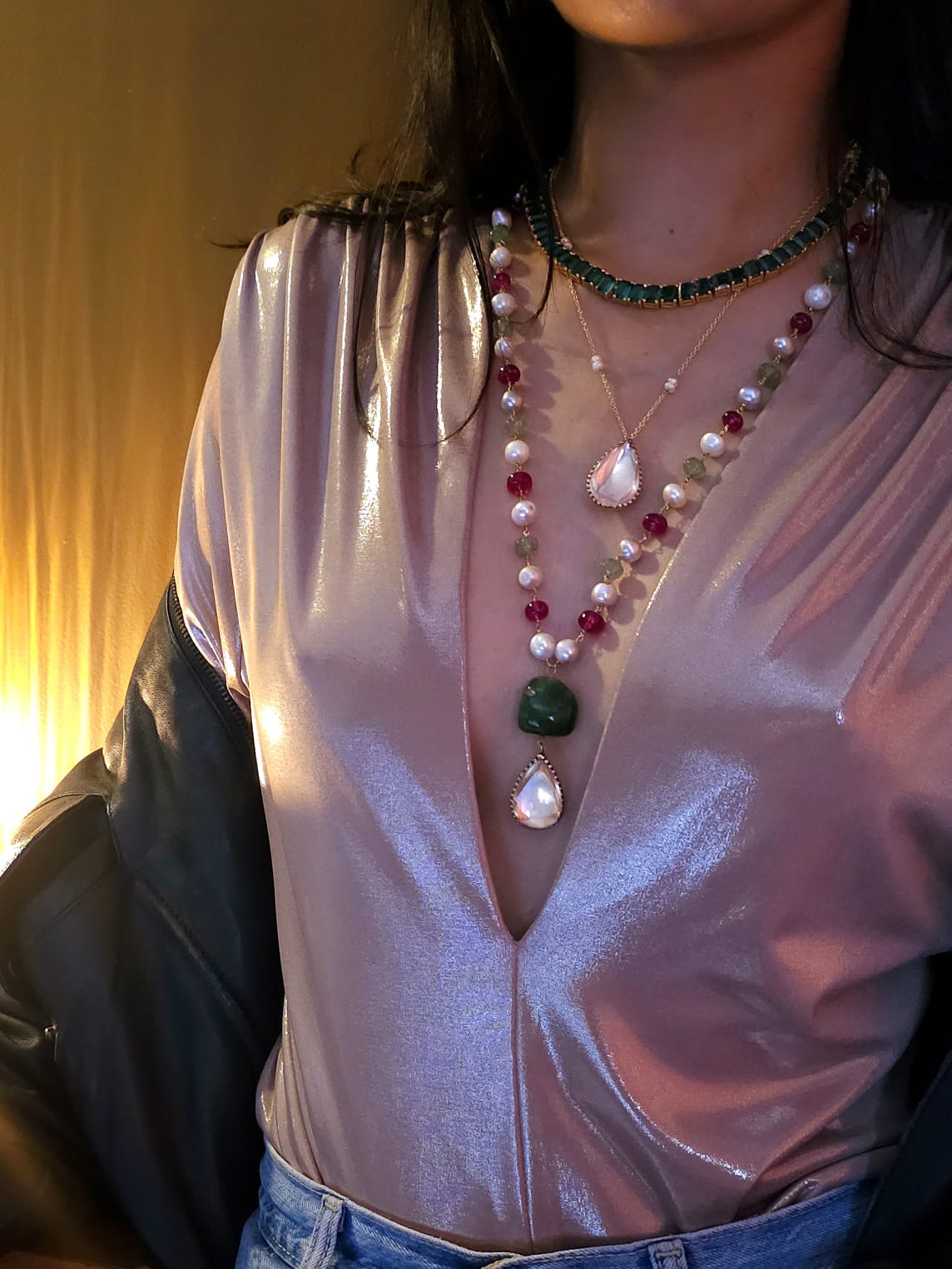 Champagne drop cosmo necklace