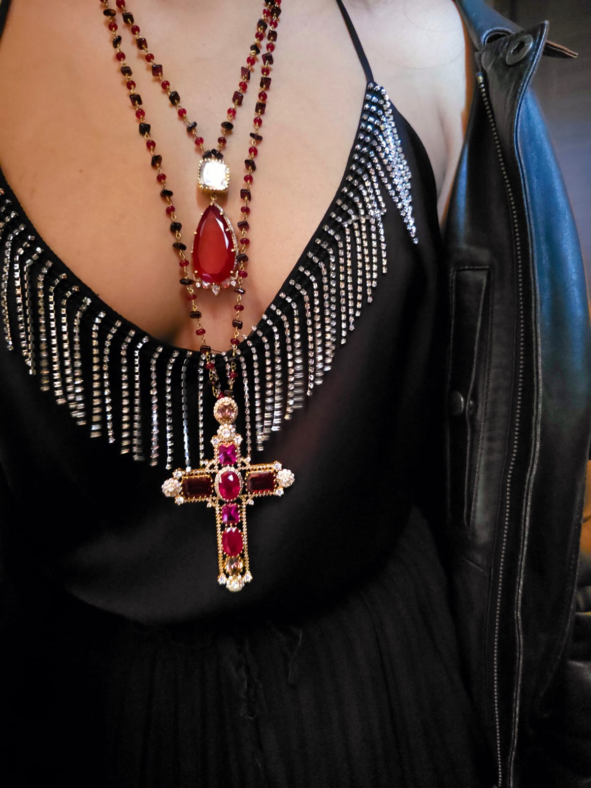 Jayapura carmine polki necklace