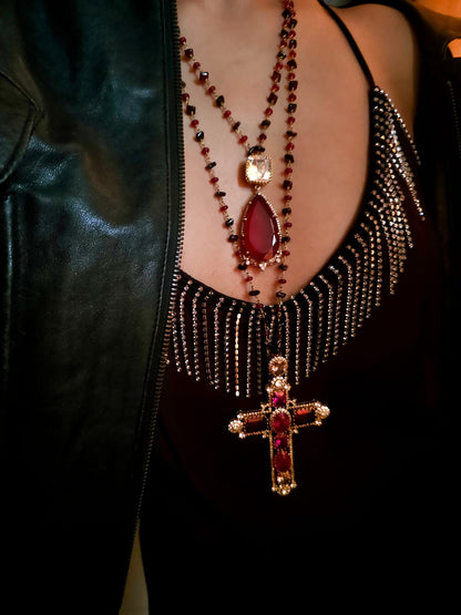Jayapura carmine polki necklace