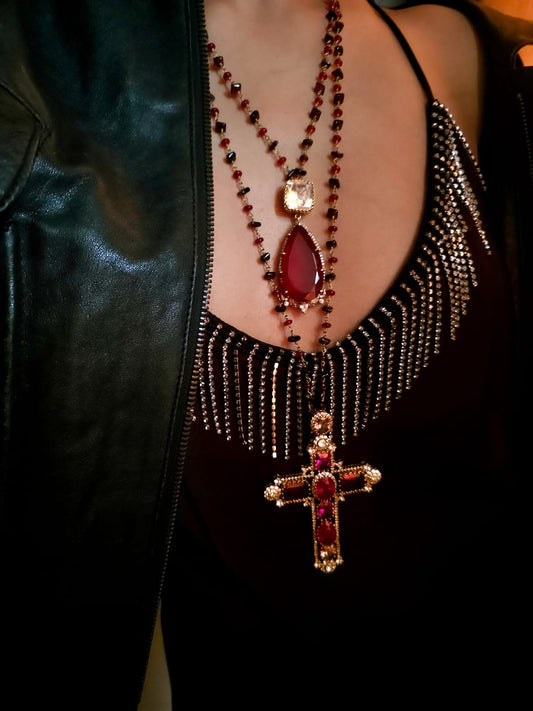 Jayapura carmine polki necklace