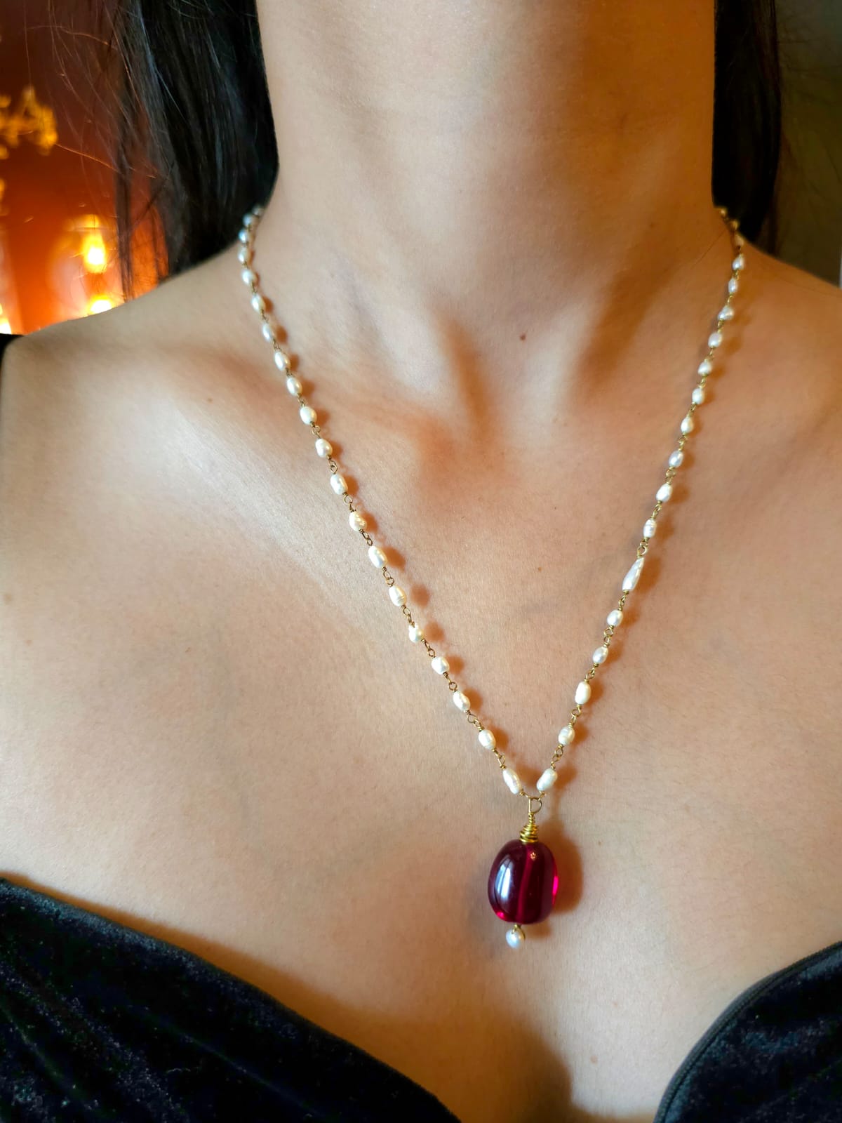 Mauryan spinel necklace
